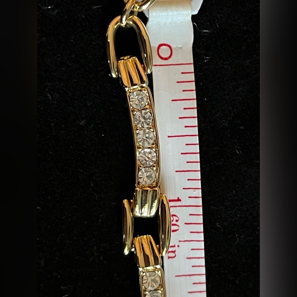 Elegant Gold Tone Micro Paved Cubic Zirconia Necklace - Picture 7 of 8